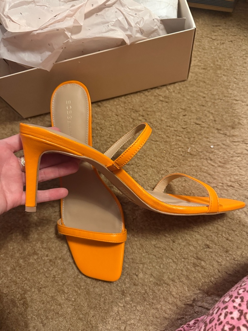 BCBGeneration Tangerine Salin Double-Strap Square-Toe Slide Sandals New Size 11 - Picture 3 of 10